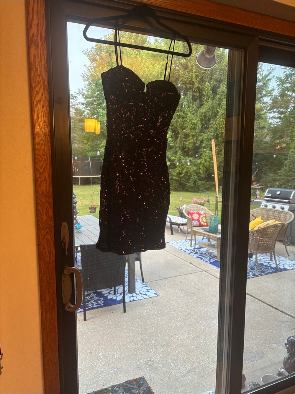 Windsor Black Sequin Strapless Mini Dress